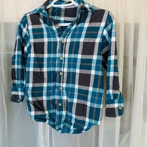 Boy’s Arizona button-down plaid long-sleeve shirt